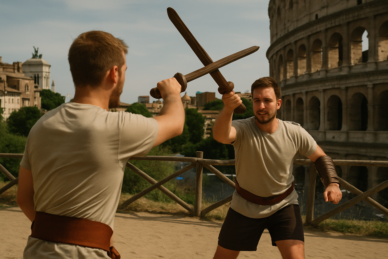 Een gladiatortraining in Rome volgen