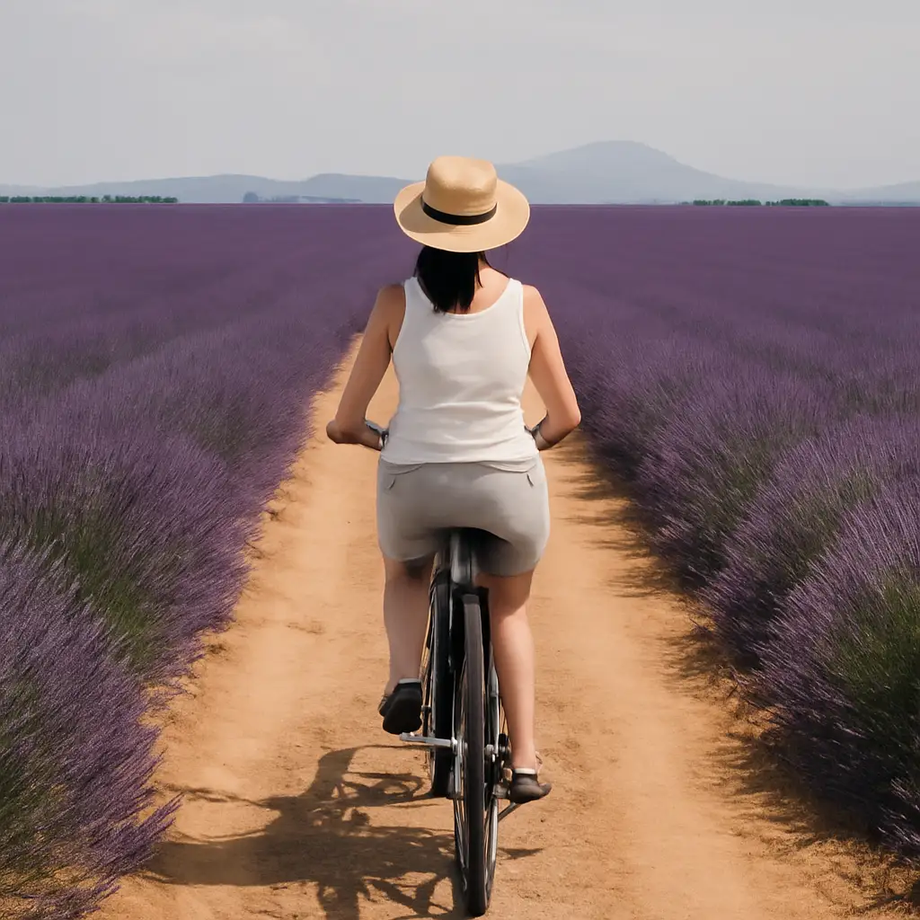 Door de lavendelvelden van de Provence fietsen