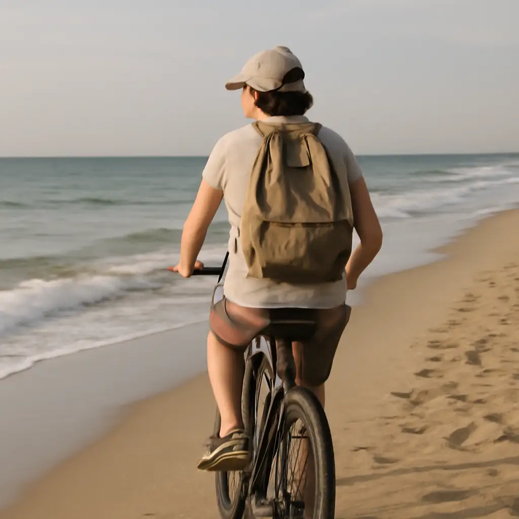 Cycle along the beach