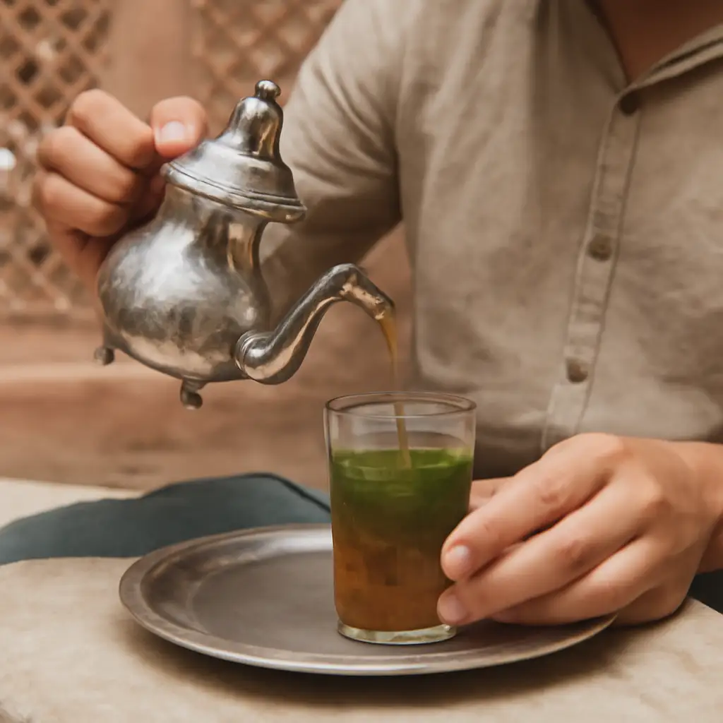 Muntthee drinken in Marokko
