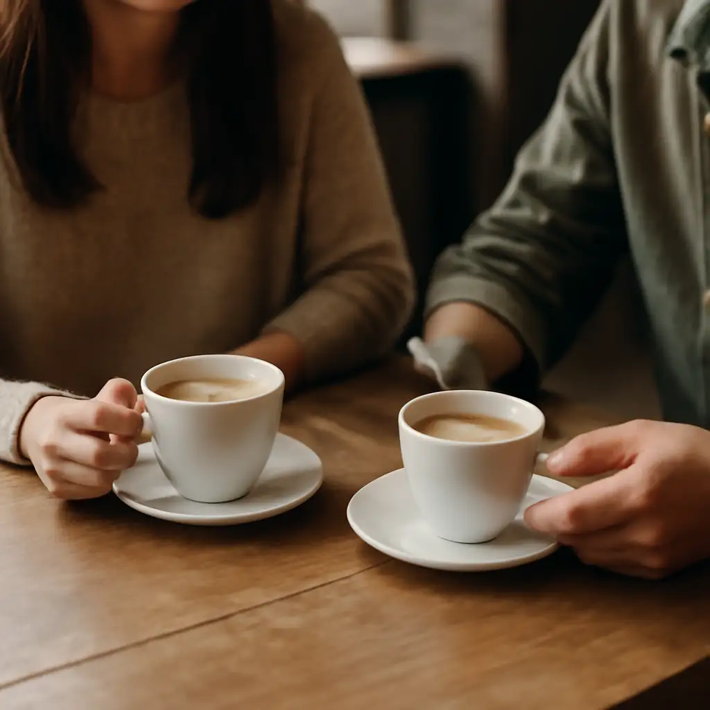 Een vriend uitnodigen voor koffie