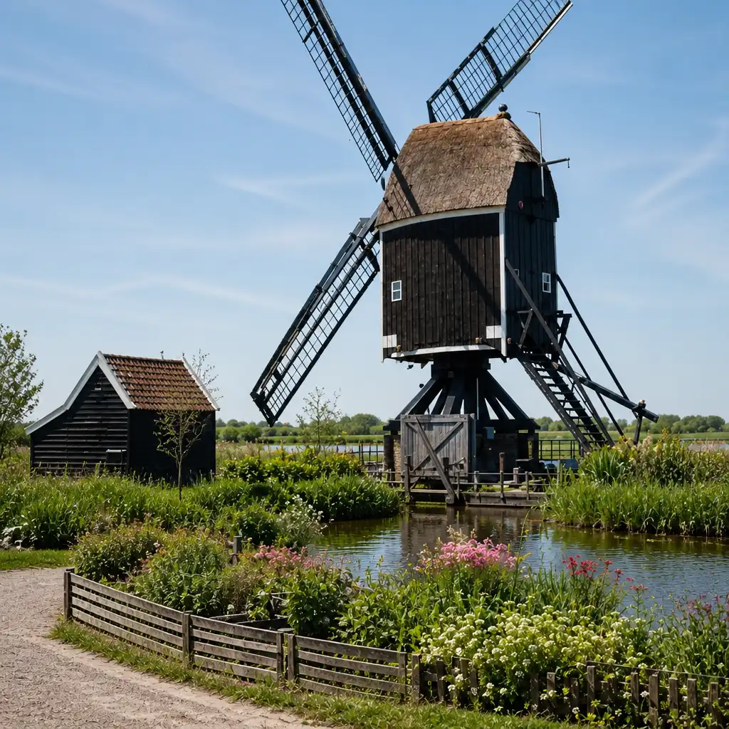 Een stadsspel spelen in Kinderdijk