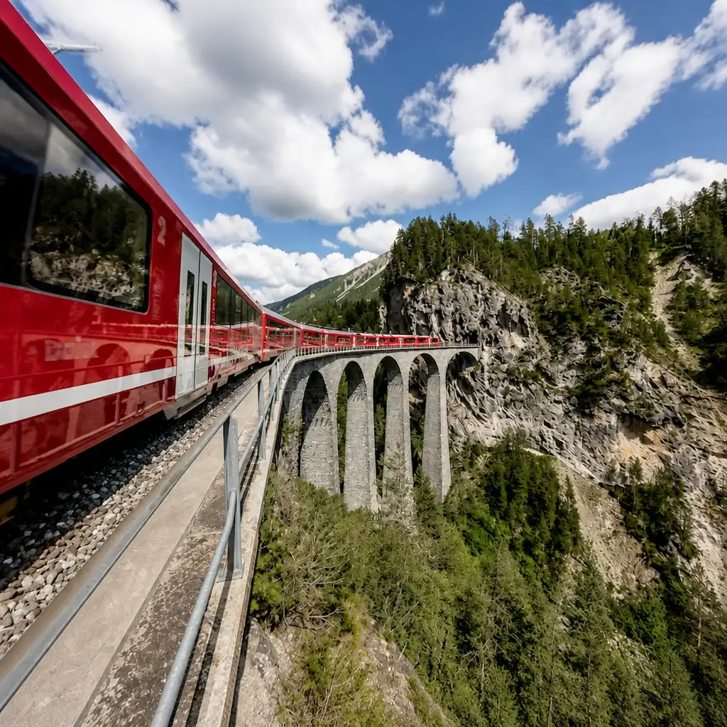 St. Moritz & Tirano: Bernina Express Panoramic Tour from Milan