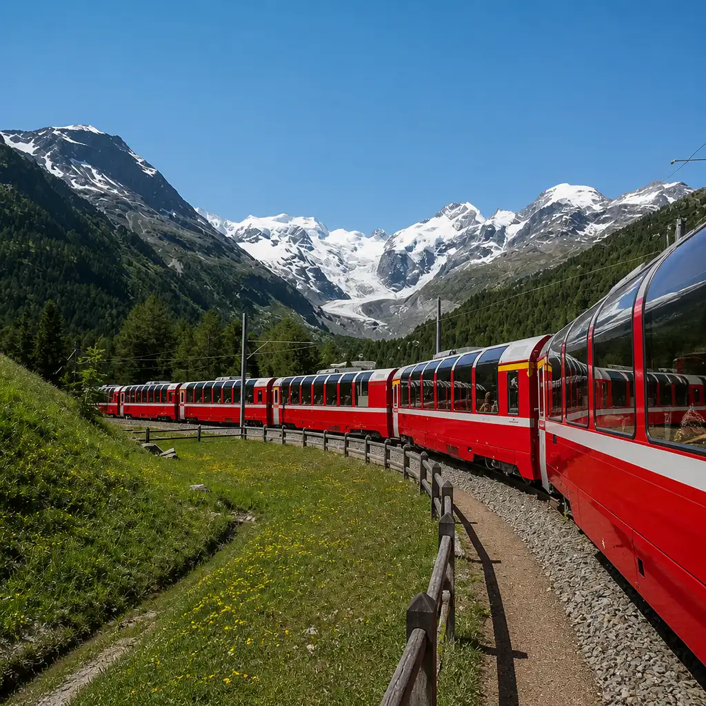 St. Moritz & Tirano: Bernina Express Panoramic Tour from Lake Como