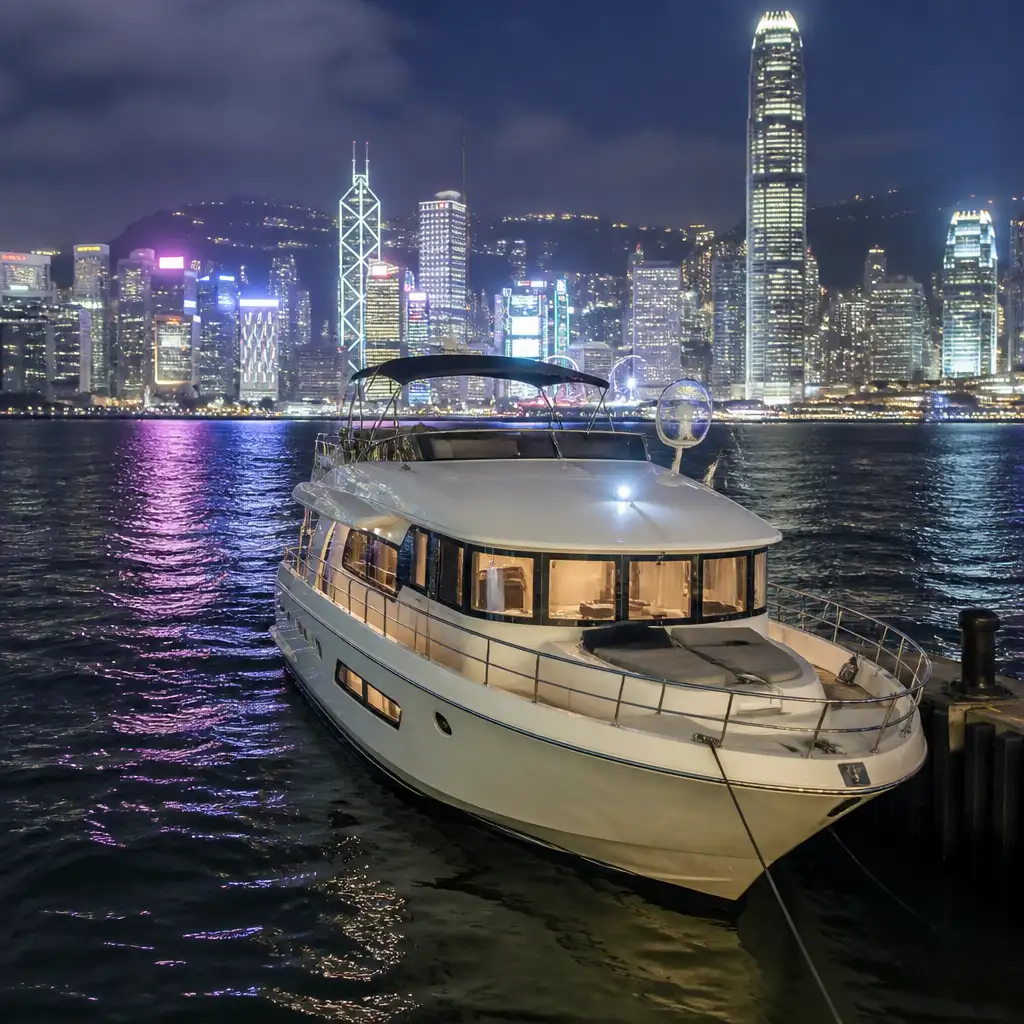 Hong Kong Victoria Harbour: Night Cruise with Unlimited Snacks & Drinks