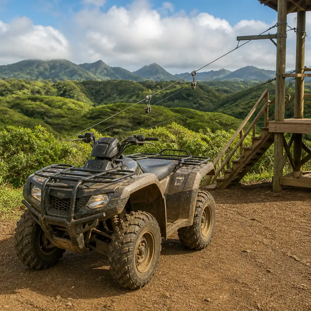 Coral Crater Adventure Park: ATV Ride + 6 Ziplines