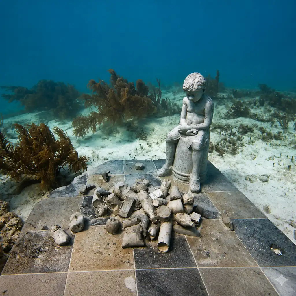 MUSA Cancún Underwater Art Museum: Snorkel & Glass-Bottomed Boat Tour with Drink