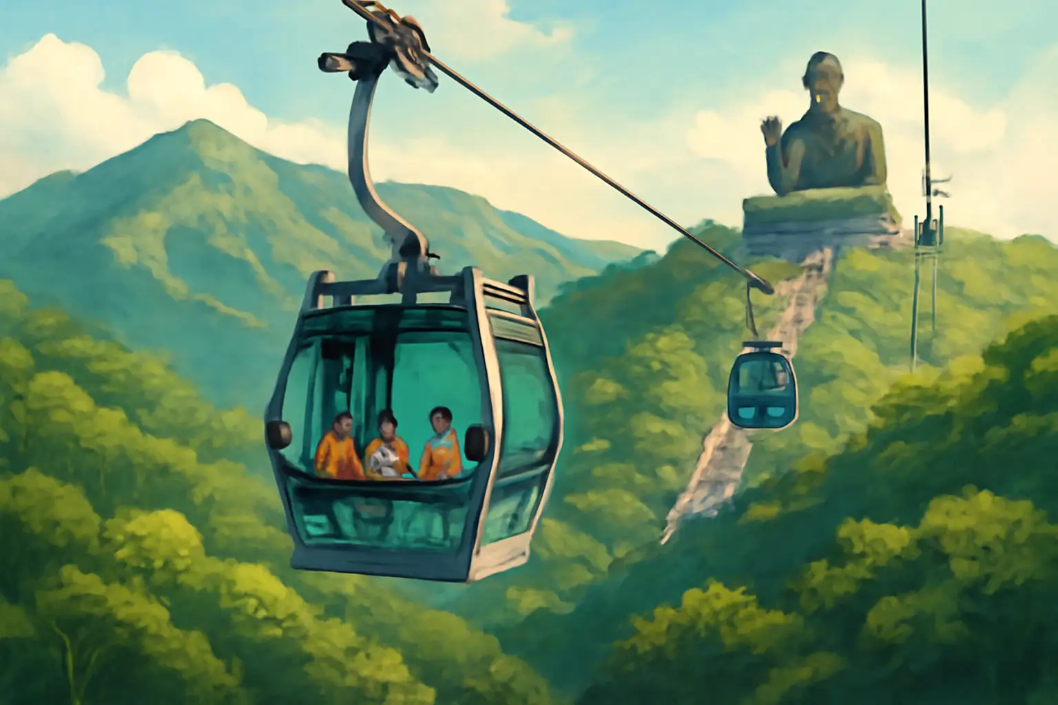 Ngong Ping Cable Car Roundtrip: One-way Standard + One-way Crystal Plus Cabin