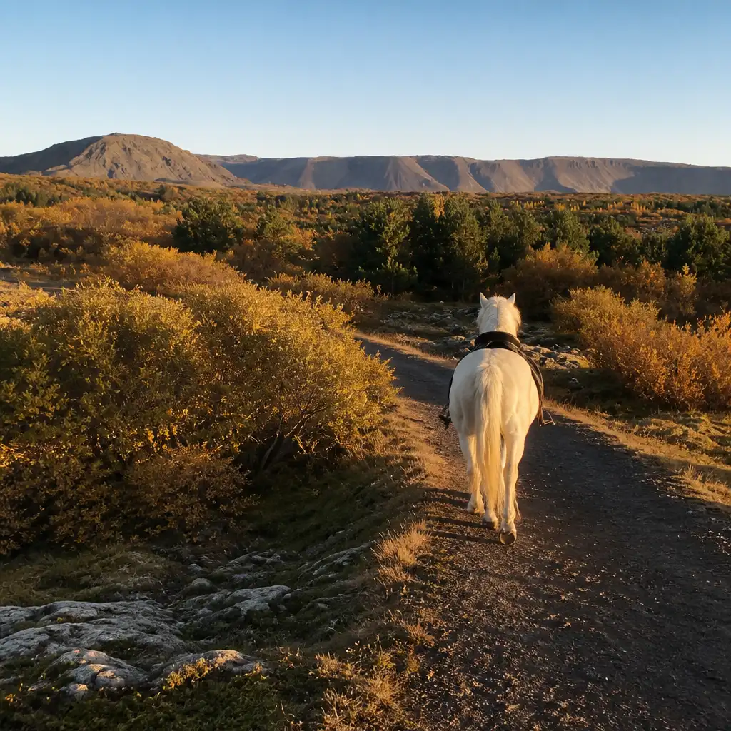 Horseback Riding with Icelandic Horses through the Lava Fields of Hafnarfjörður