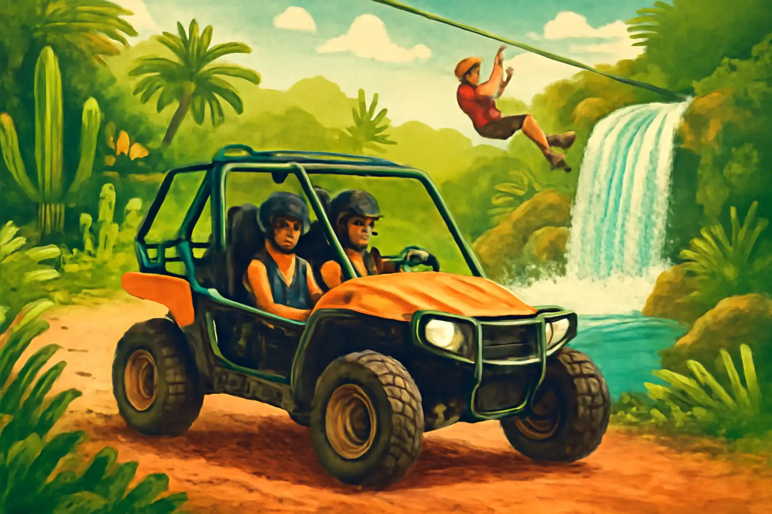 Bavaro Park: Buggy + Zipline