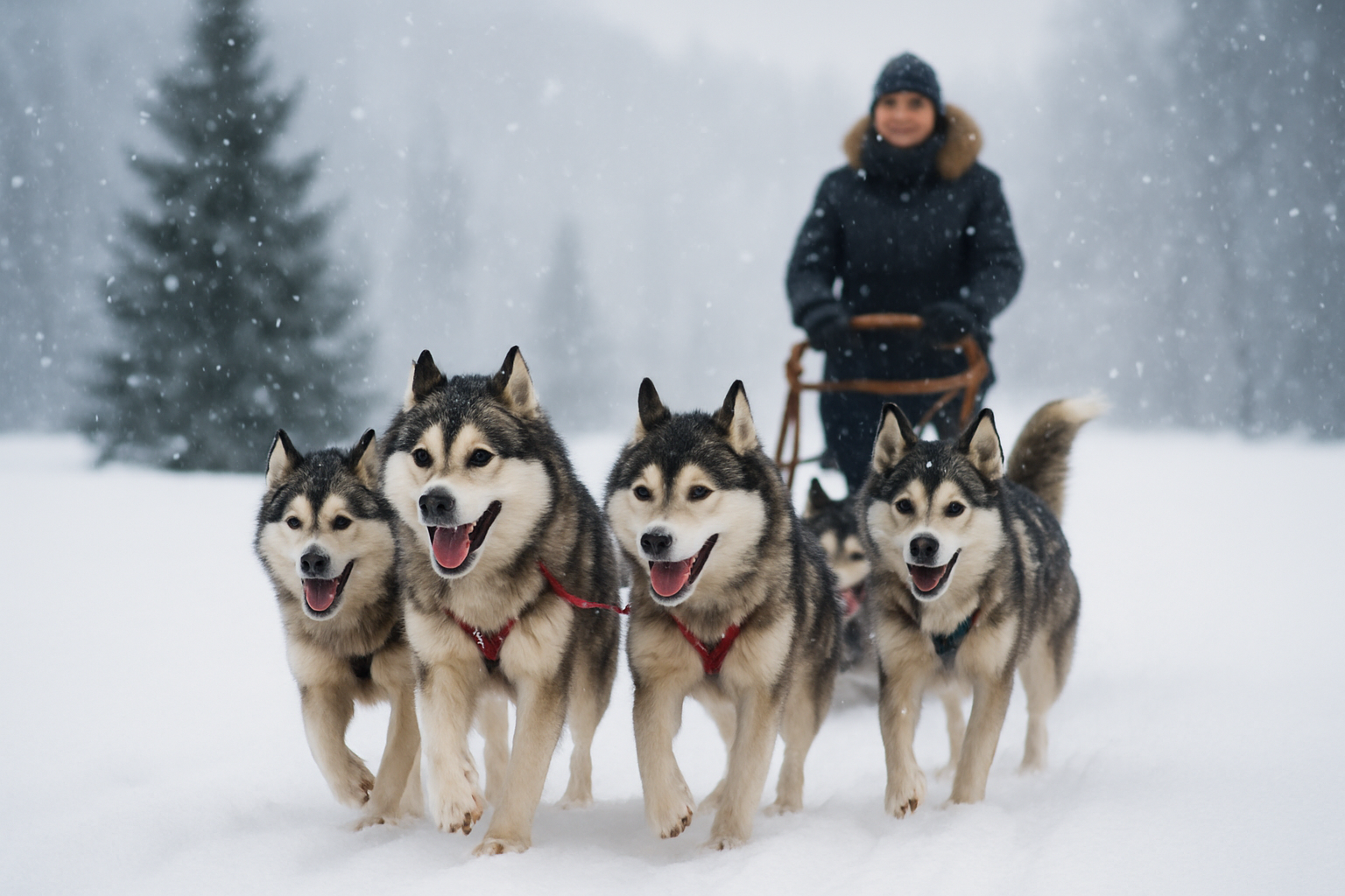2km Husky Safari en Kennel Bezoek bij Poolcirkel