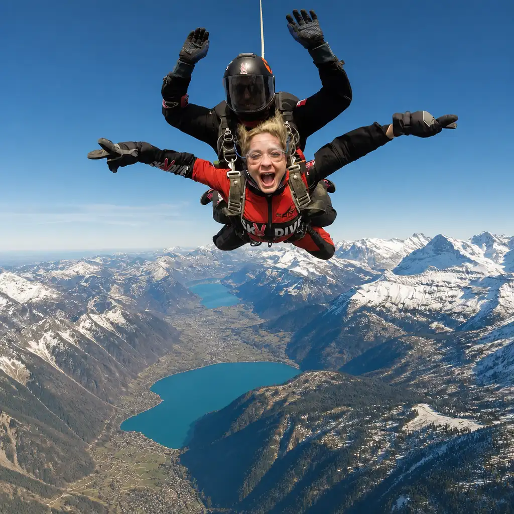 Vliegtuig Skydive Interlaken Actie Verpakt Alpen Avontuur