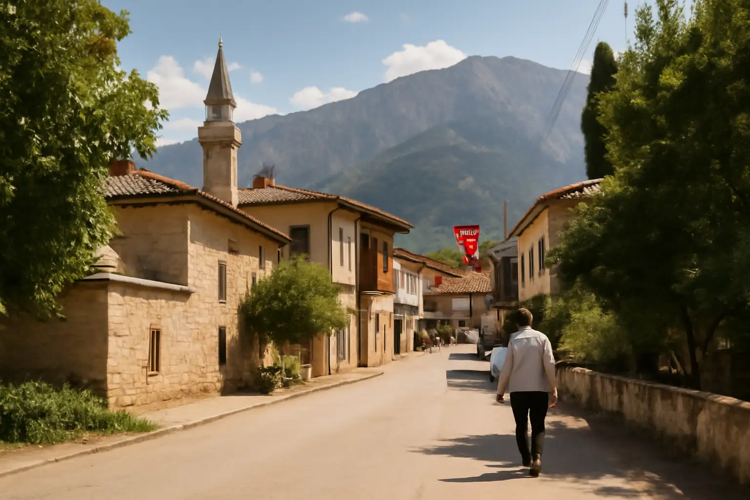 Uitzicht op Aksu met een rustige, stedelijke omgeving in Antalya, Turkije