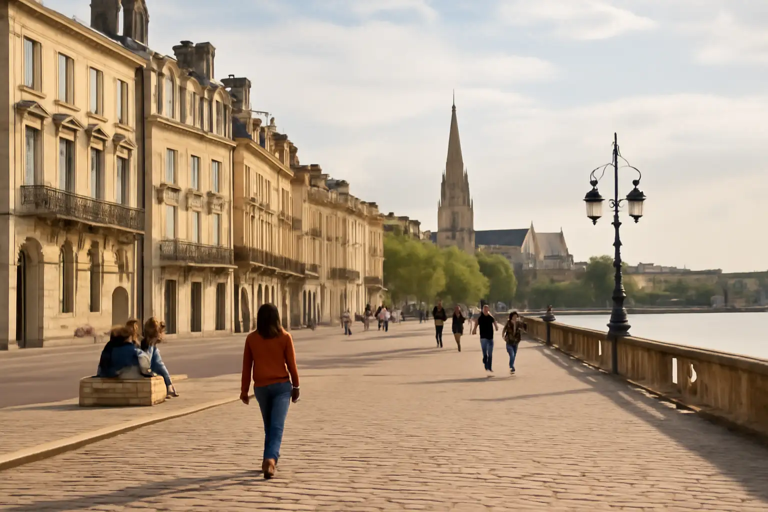 Bordeaux met stadssfeer langs de Garonne en een stedelijke boulevard
