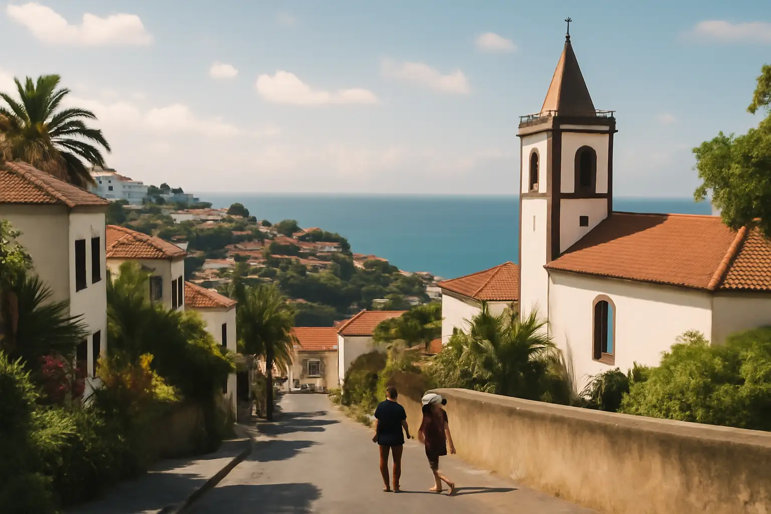 Uitzicht op Caniço aan de zuidkust van Madeira