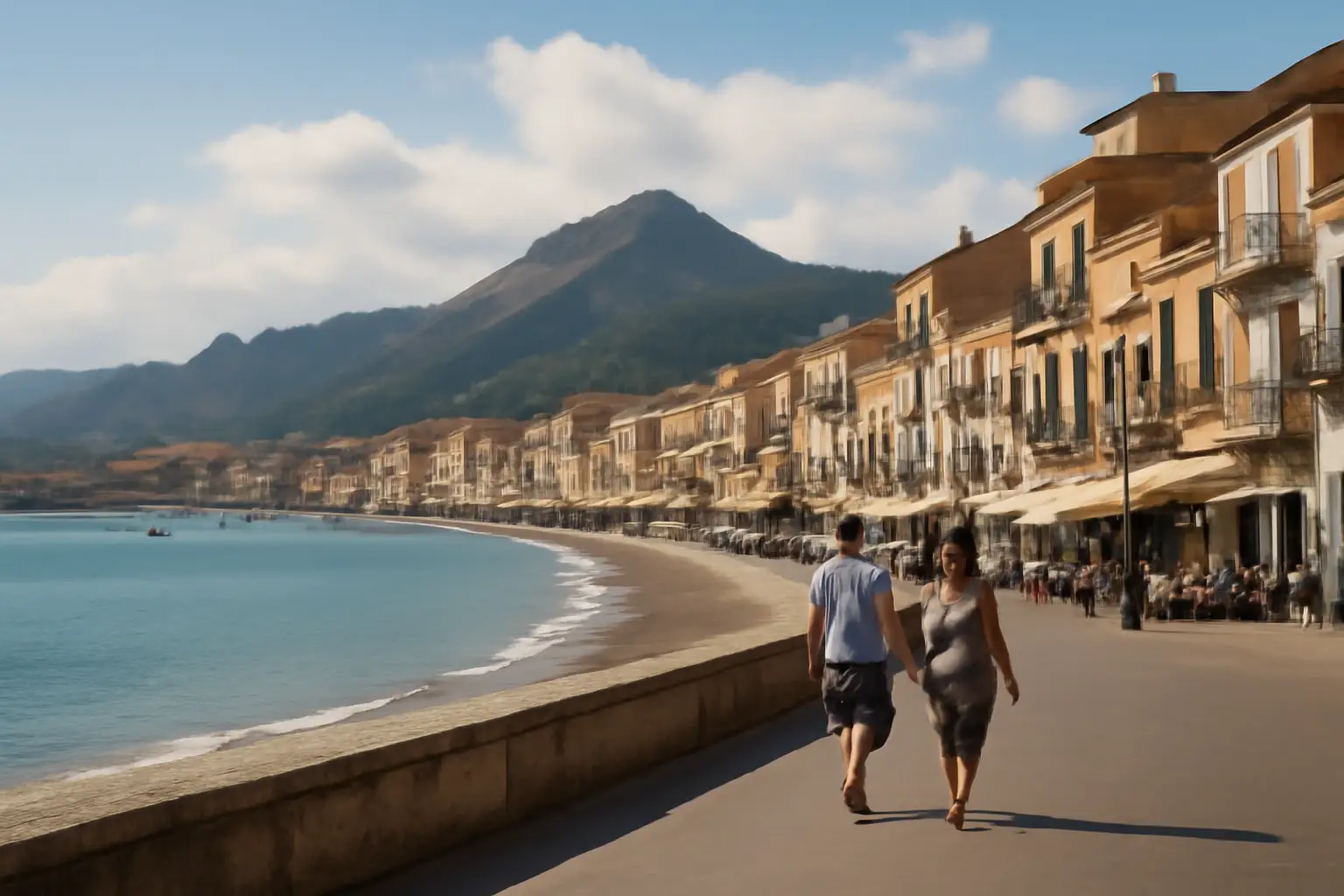 Zicht op Giardini Naxos aan de Siciliaanse kust