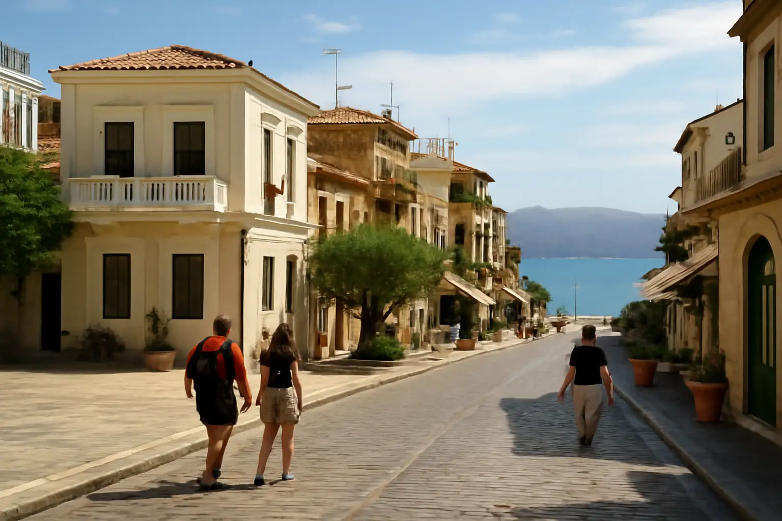 Uitzicht op Heraklion met haven en stad aan de kust