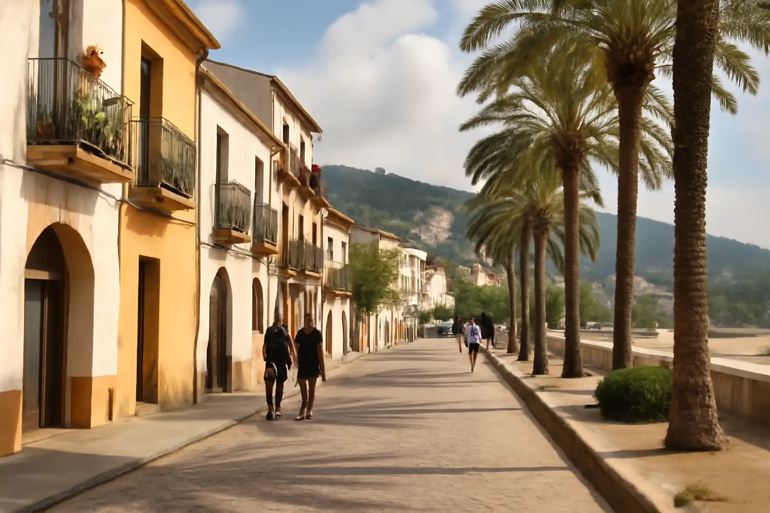 Strand en kustsfeer in Malgrat de Mar met hotels aan zee
