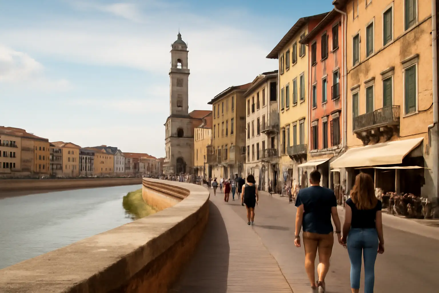 Pisa met stadsgezicht en herkenbare Italiaanse sfeer
