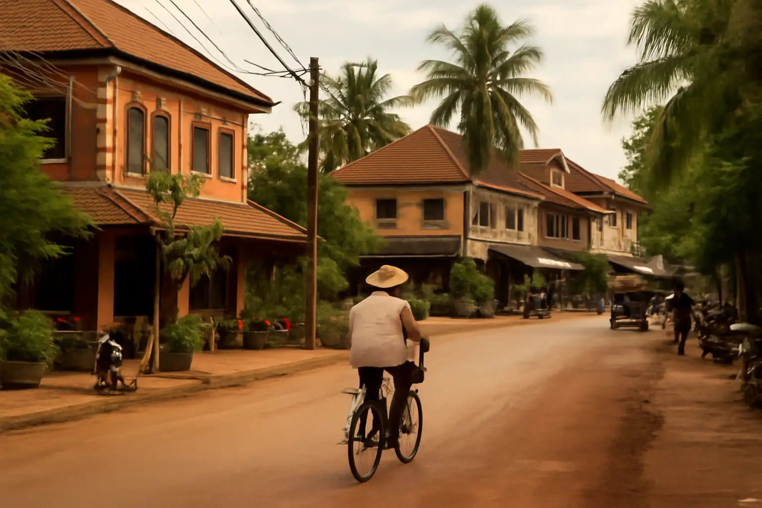 Siem Reap met een rustige stadssfeer en verblijfsmogelijkheden