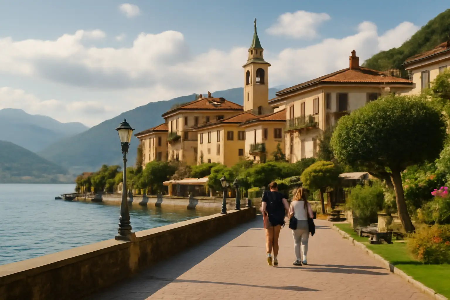 Stresa aan het meer met een rustige sfeer en uitzicht op het water