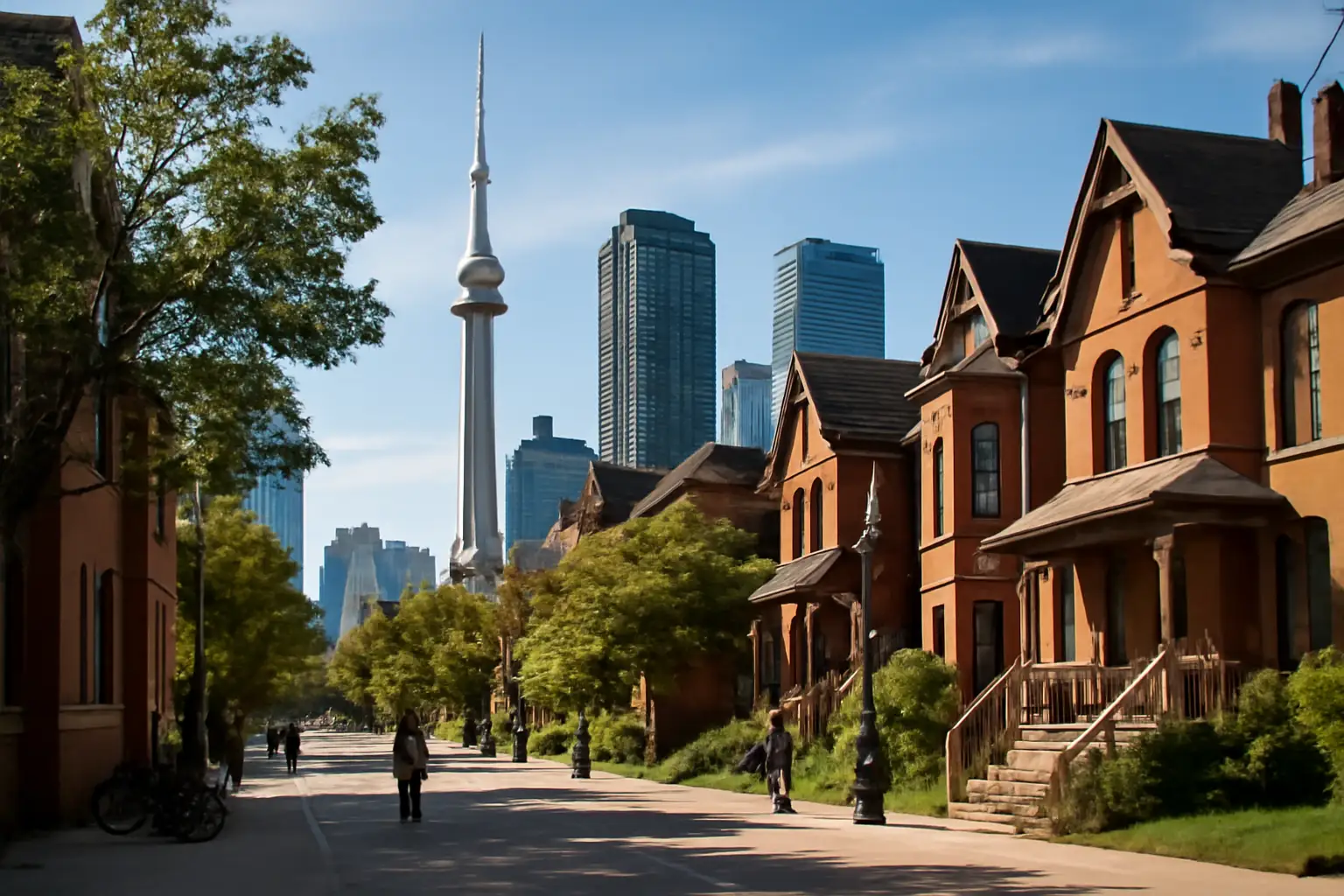 Skyline van Toronto met uitzicht op de stad en het water