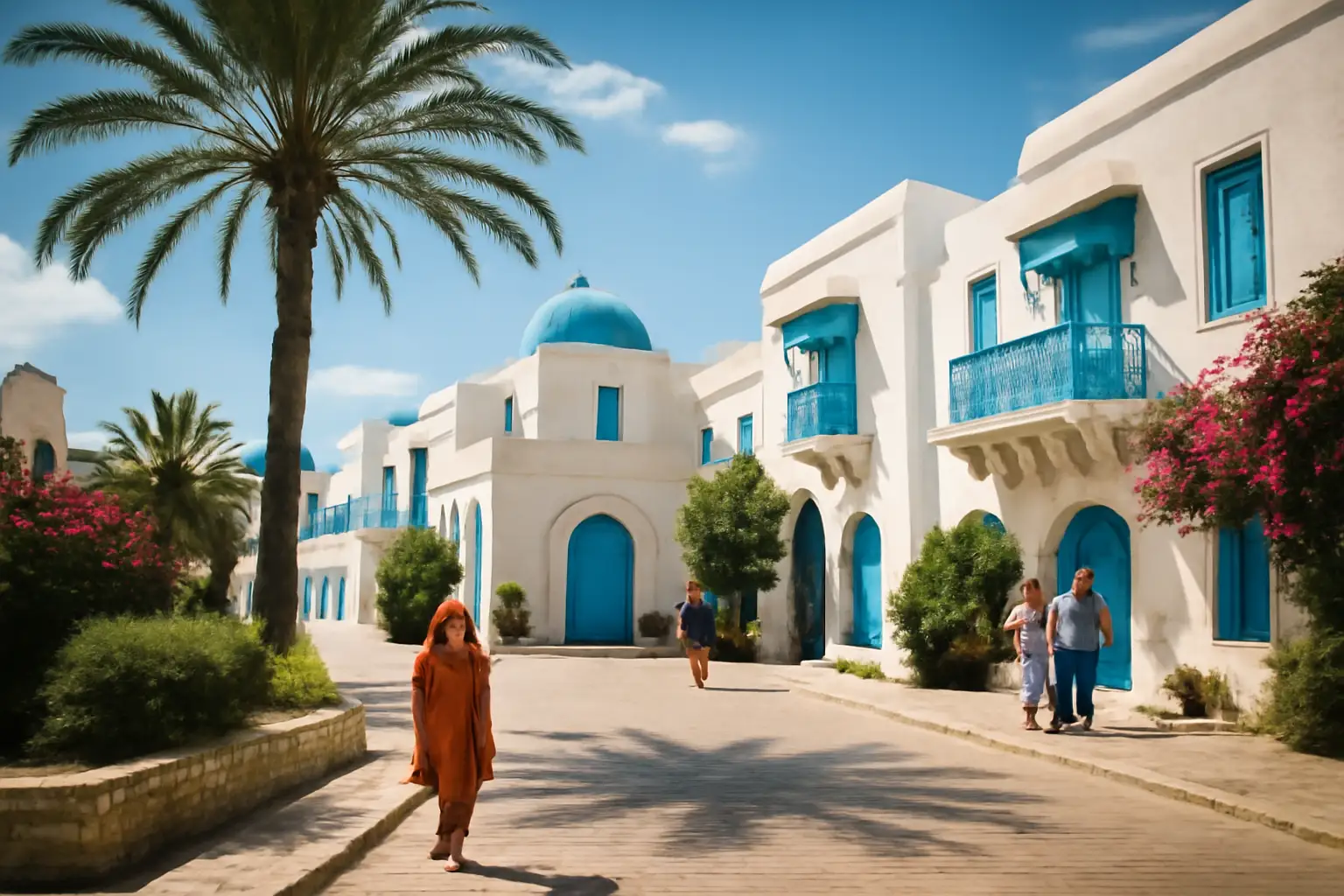 Yasmine Hammamet aan de Tunesische kust met resorts en een ontspannen sfeer
